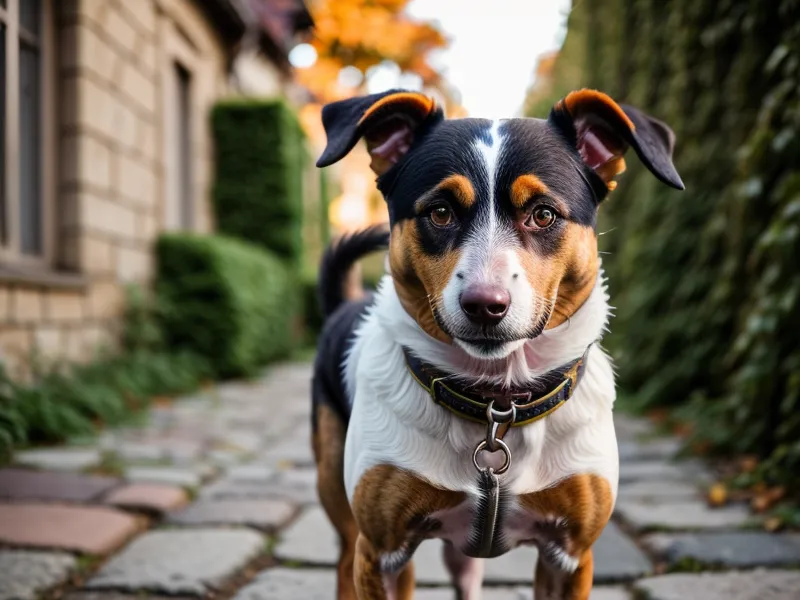 Hundetraining-Erfahrungen im Homeoffice: Schreibtisch einer Grafikdesignerin mit Hundezubehör und Kaffeetasse.