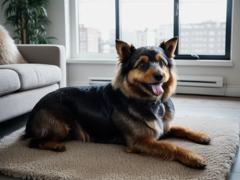 Luna erholt sich nach dem Spaziergang auf ihrem Ruheplatz – Entspannungstraining nach einer stressigen Hundebegegnung