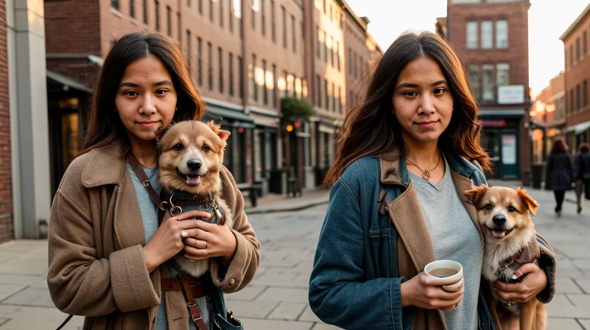 Leinenaggression im Hundetraining-Alltag: Luna, reaktiver Stadthund, angespannt an der Leine in Kreuzberg