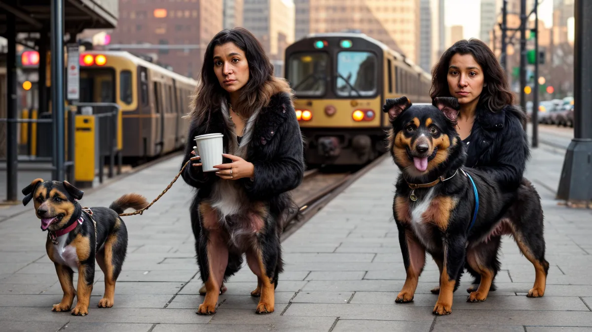 Hündin Luna an der Leine beim Gassi – Hund an der Leine beschäftigen im Berliner Hundealltag