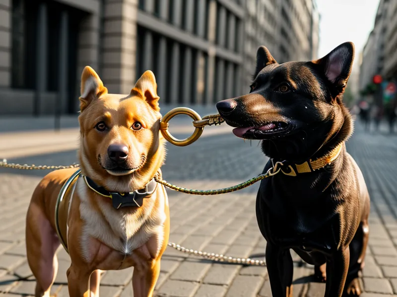 Nahaufnahme einer gespannten Biothane-Leine auf Berliner Kopfsteinpflaster – Leinenführigkeit mit einem reaktiven Hund