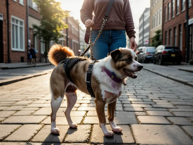 Angespannte Hand umklammert die Hundeleine – typisches Zeichen für Stress beim Leinentraining mit einem reaktiven Hund