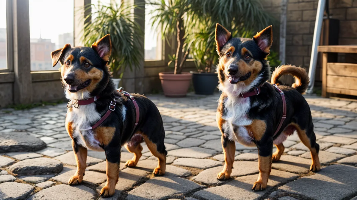 Hund zieht an der Leine: reaktive Rettungshündin Luna bei der Leinenführigkeit-Übung in Berlin-Kreuzberg