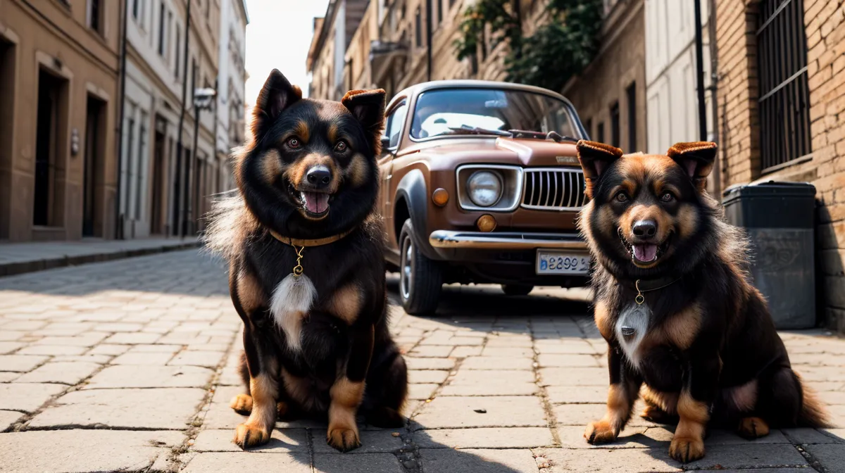 Leinentraining bei Hundebegegnungen in Kreuzberg: reaktive Hündin zieht angespannt an der Leine, während ein fremder Hund vorbeigeht