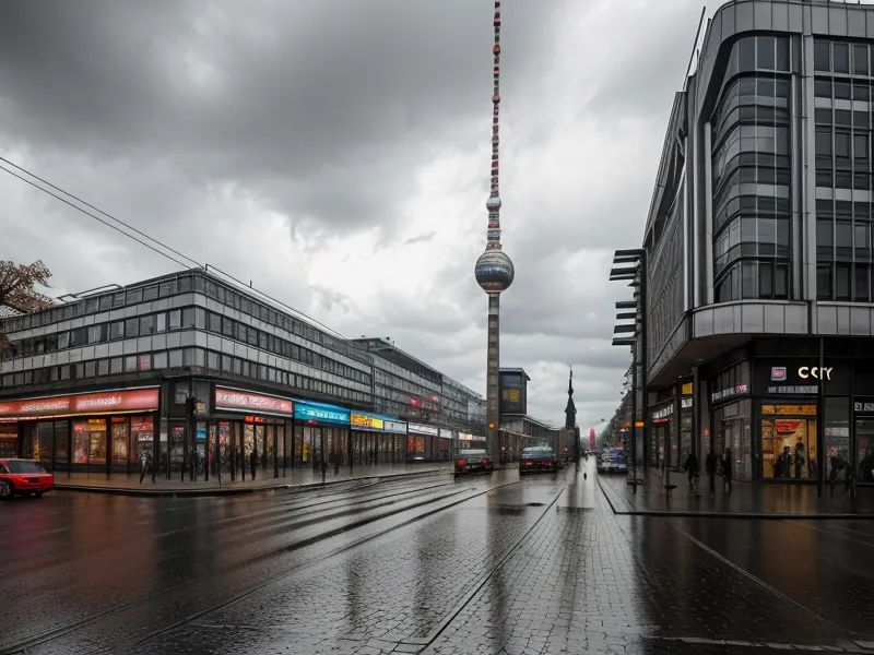 Kreuzberg Alltag an einer belebten Straßenecke mit U-Bahn-Gleisen und Späti – Kulisse für Hundebegegnungen und Leinentraining