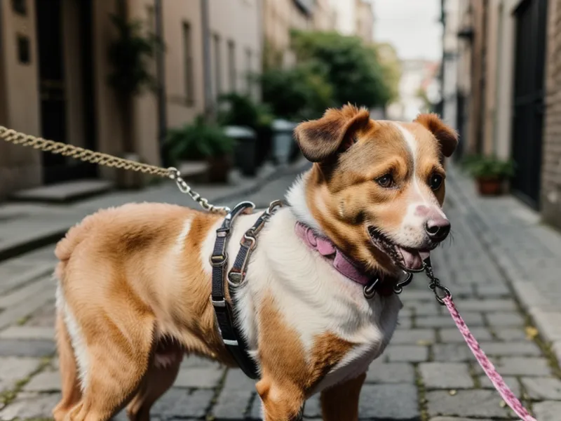 Enger Bürgersteig in Kreuzberg zeigt Herausforderung bei Hundebegegnungen mit reaktiven Hunden